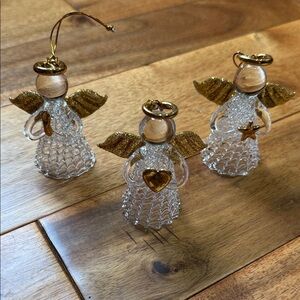 Avon Spun Glass Angel Ornaments Set of Three